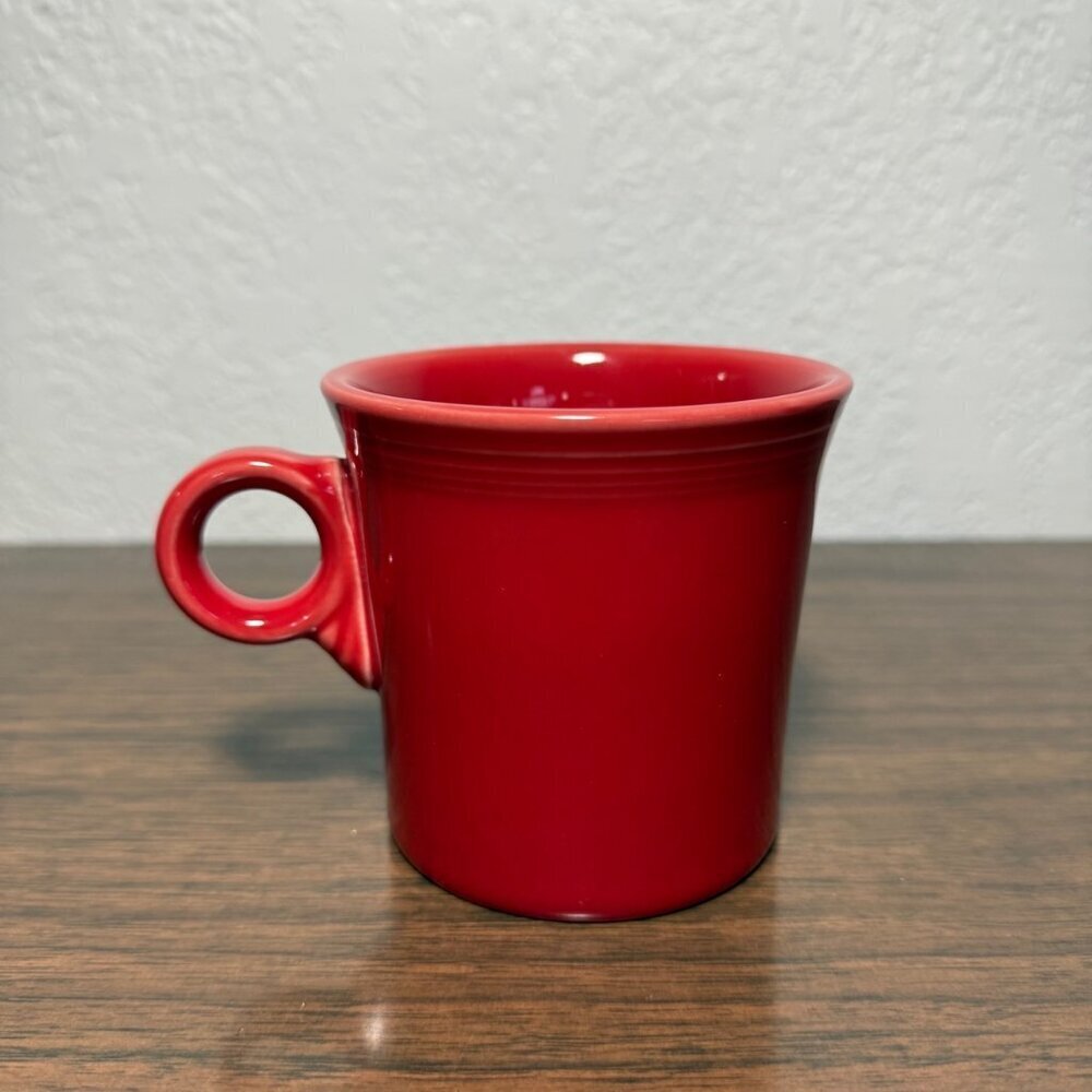 Fiesta Ware Homer Laughlin Red O Handle Coffee Mug Scarlet Red Made in the USA